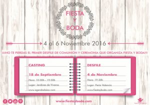 Lee más sobre el artículo Se convoca casting para el desfile de comunión y ceremonia de Fiesta y Boda 2016