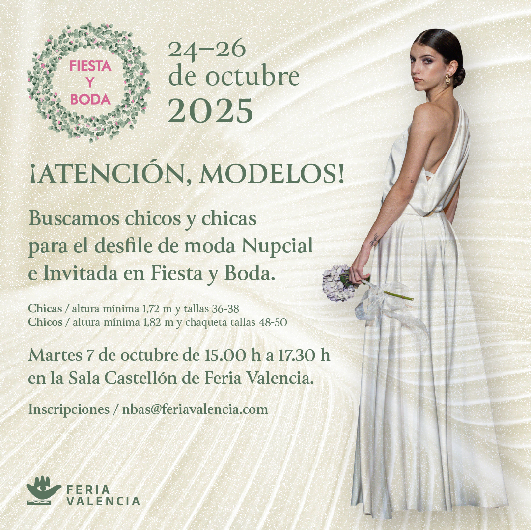 Lee más sobre el artículo Abrimos casting para el desfile de moda Nupcial e Invitada en Fiesta y Boda